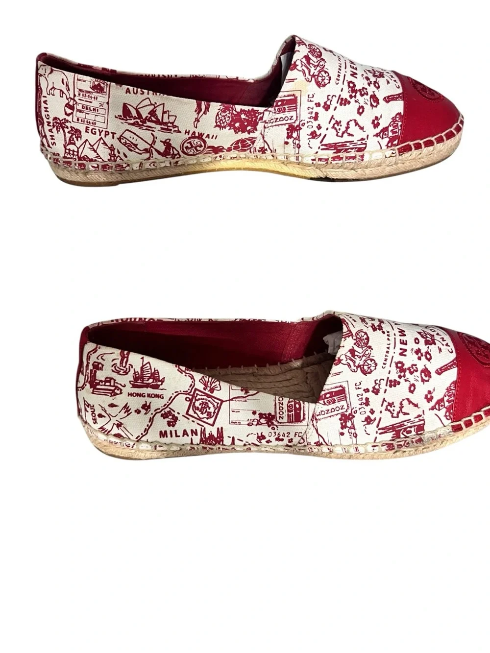 Tory Burch Printed Color-Block Espadrilles sz 8